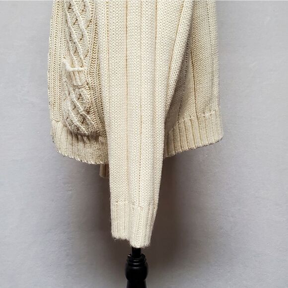 VINTAGE 1970s Brittany Bay Butter Yellow Corded Knit Button Up Cardigan XL - Picture 6 of 11